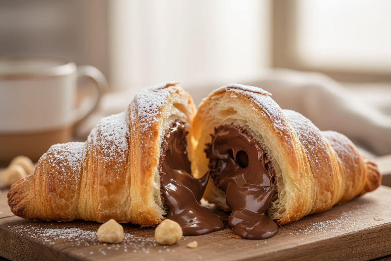 generame la misma imagen del croissant pero relleno de nutella